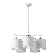 Elstead Balance Kronleuchter E27 5-fach Weiß/Nickel poliert, Made in UK