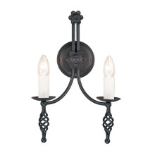 Elstead Belfry Wandleuchte E14 2-fach Schwarz, Made in UK