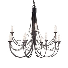 Elstead Carisbrooke Kronleuchter E14 12-fach Schwarz, Made in UK
