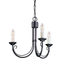 Elstead Chartwell Kronleuchter E14 3-fach Schwarz, Made in UK
