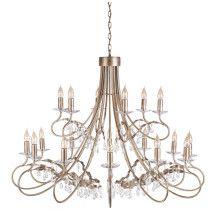 Elstead Christina Kronleuchter E14 18-fach Silber, Gold, Made in UK