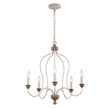 Elstead Hartsville Kronleuchter E14 5-fach Chalk Washed, Beachwood