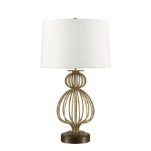 Elstead Lafitte Tischleuchte E27 Gebeiztes Gold Creme