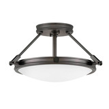 Elstead Collier Deckenleuchte E14 3-fach Schwarzes Oxid Glas klar mit Luftbläschen