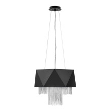 Elstead Zuma Hängeleuchte E27 6-fach 36cm Satinschwarz, Silber