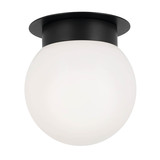 Elstead Albers Deckenleuchte E27  Schwarz Opalglas