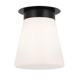 Elstead Albers Deckenleuchte E27 Schwarz Opalglas