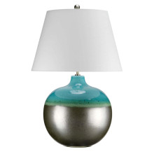 Elstead Laguna Tischleuchte E27 71cm Türkis und Graphitglasur Weiß, Made in UK