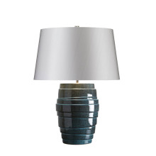 Elstead Neptune Tischleuchte E27 Blaue Glasur Silber, Made in UK