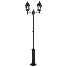 Elstead Parish Außen-Stehleuchte E27 2-fach 228cm Schwarz IP44, Made in UK