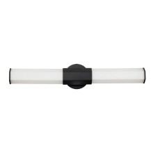 Elstead Facet LED Wandleuchte 2-fach Mattes Schwarz Opal geätzt IP44