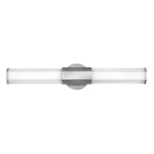 Elstead Facet LED Wandleuchte 2-fach Poliertes Chrom Opal geätzt IP44