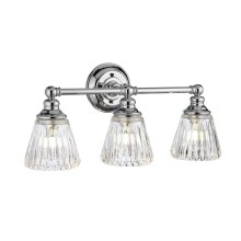 Elstead Keynes LED Wandleuchte G9 3-fach Poliertes Chrom Klar IP44