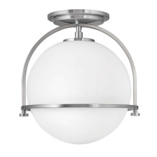 Elstead Somerset Deckenleuchte E27 Nickel gebürstet Opal