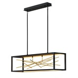 Elstead Styx LED Hängeleuchte 33cm Schwarz und vergoldetes Gold