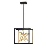 Elstead Styx LED Hängeleuchte 54cm Schwarz und vergoldetes Gold