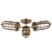 Elstead Urban Restoration Deckenleuchte E27 3-fach Dunkles Antikmessing Klar IP44