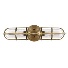 Elstead Urban Restoration Wandleuchte E27 2-fach Dunkles Antikmessing Klar IP44