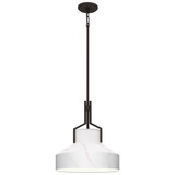 Elstead Brecken Pendelleuchte E27 2-fach Gealterte Bronze und Opalglas-Schirm mit Einfassung Opalglas