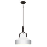 Elstead Brecken Pendelleuchte E27 2-fach Gealterte Bronze und Schirm in Alabasteroptik Opalglas