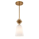 Elstead Staring Pendelleuchte E27 Gebeiztes Gold Opal