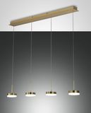 Fabas Luce LED Pendelleuchte Dunk 2000x80mm 32W Warmweiß Messing dimmbar