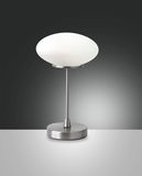Fabas Luce LED Tischleuchte Jap Ø160mm 5W Warmweiß Chromfarben dimmbar
