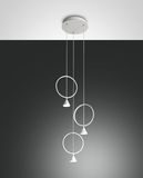 Fabas Luce LED Pendelleuchte Sirio Ø400mm 24W Warmweiß Weiß dimmbar