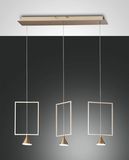 Fabas Luce LED Pendelleuchte Sirio 2000x730mm 24W Warmweiß Gold dimmbar