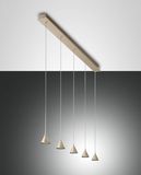 Fabas Luce LED Pendelleuchte Delta 2000x80mm 40W Warmweiß Gold dimmbar