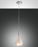 Fabas Luce Pendelleuchte Lila E27 Ø200mm Bernstein