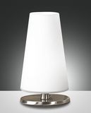 Fabas Luce Tischleuchte Milady G9 Ø110mm Warmweiß Chromfarben dimmbar