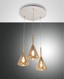 Fabas Luce Pendelleuchte Tris E27 Ø520mm Bernstein