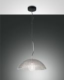 Fabas Luce Pendelleuchte Diamond E27 Ø420mm Schwarz Rauchglas, made in Italy