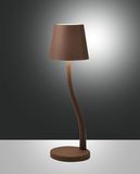 Fabas Luce LED Außen-Akku Tischleuchte Judy Ø110mm 3W Warmweiß IP54 Rostbraun dimmbar Akku