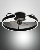 Fabas Luce LED Deckenleuchte mit Ventilator Savoy Ø500mm 40W steuerbare Lichtfarbe Schwarz