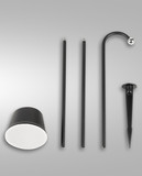 Fabas Luce Armanda LED Spot - Set inkl. Erdspieß / Akku 3W  dimmbar warmweiß Schwarz 3742-72-101