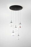 Fabas Luce Ariel LED Pendelleuchte 35W dimmbar steuerbare Lichtfarbe Transparent/gemischt 3770-49-373