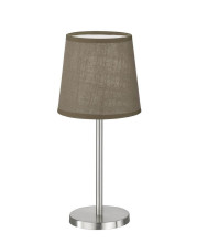 FHL Eve Tischleuchte, Tischlampe E14 Leinen-Stoffschirm braun nickel