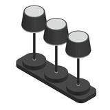FHL Gardo LED Tischleuchte Set 3-fach 1W dimmbar Akku warmweiss sandschwarz 850419