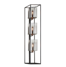 Fischer & Honsel Samu Stehleuchte 3-fach E27 schaltbar Glas rauchfarben sandschwarz 40419