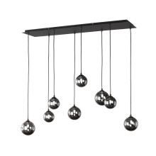 Fischer & Honsel Bala LED Pendelleuchte 8-fach G9 warmweiss Glas rauchfarben sandschwarz 60983