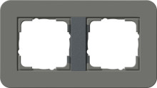 Gira 0212423 Abdeckrahmen 2-fach Gira E3 Dklgrau/Anthrazit
