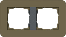 Gira 0212426 Abdeckrahmen 2-fach Gira E3 Umbra/Anthrazit