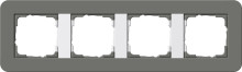 Gira 0214413 Abdeckrahmen 4-fach Gira E3 Dklgrau/Reinweiß