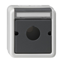 Gira 027230 Gehäuse Beschriftungsfeld Taster Ø 22,5 mm WG AP Grau