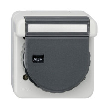Gira 044031 SCHUKO-Steckdose KD Bajonett + Beschriftungsfeld WD AP Grau