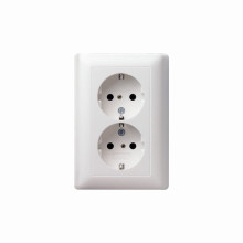 Gira 078303 2-fach-SCHUKO-Steckdose SP + Vollplatte System 55 Reinweiß