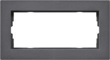 Gira 1002235 Abdeckrahmen 2-fach ohne Mittelsteg flach Gira E2 Anthrazit