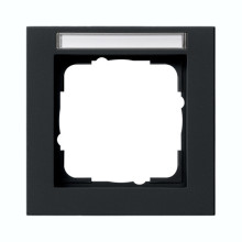 Gira 109109 Abdeckrahmen 1-fach Beschriftungsfeld Gira E2 Schwarz m
